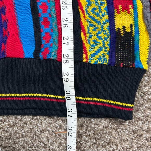 Vintage Tosani men’s textured 3D knit sweater multicolor collared size large - Picture 6 of 6